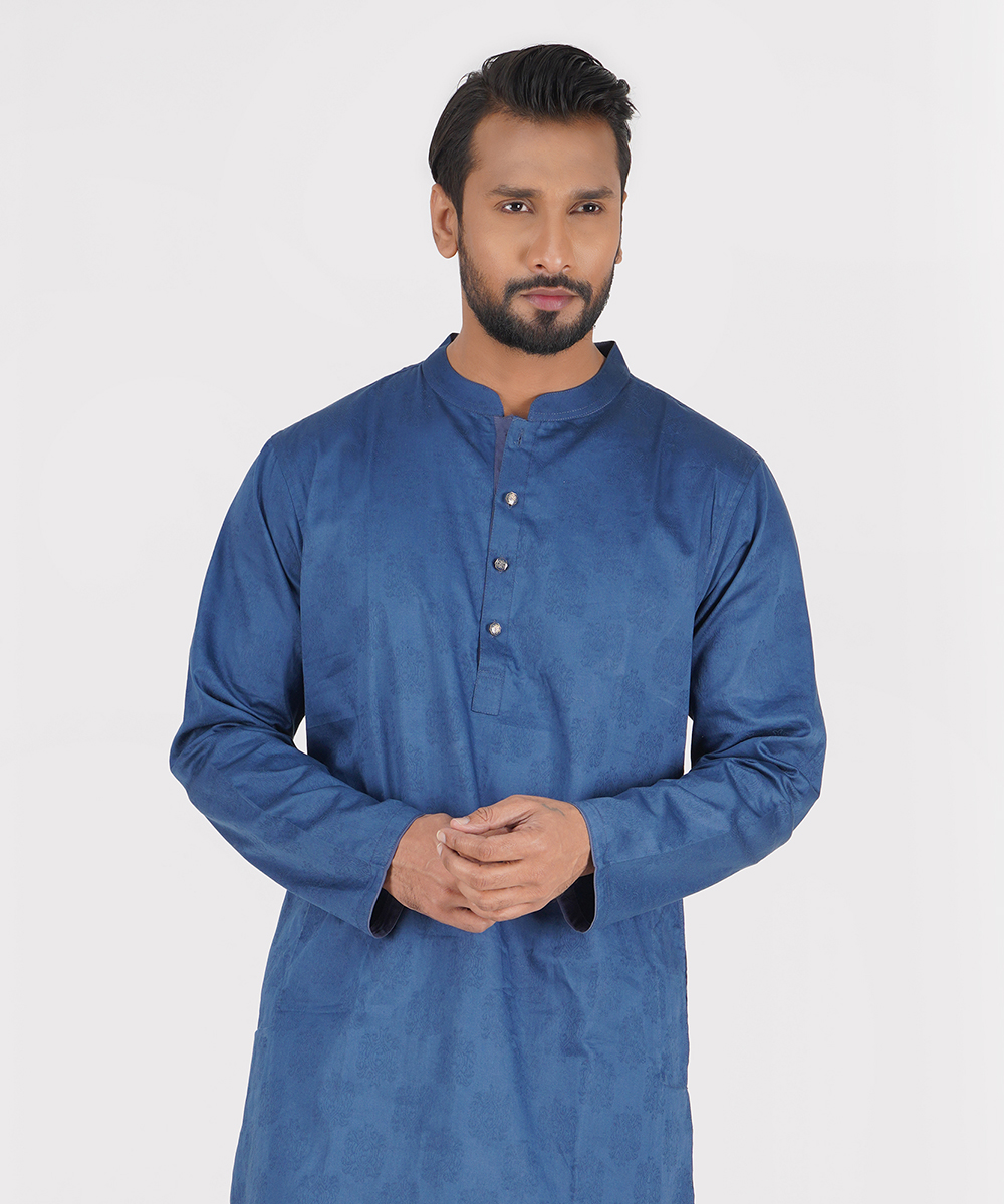 Blue Cotton Panjabi