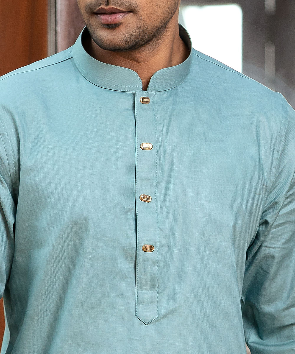 Sea Green Jacquard Panjabi