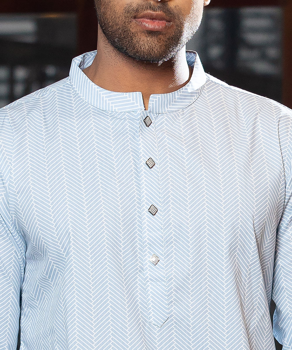 Sky Blue Cotton Panjabi