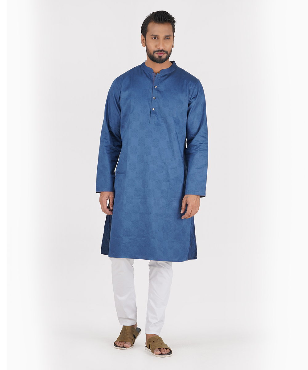 Blue Cotton Panjabi