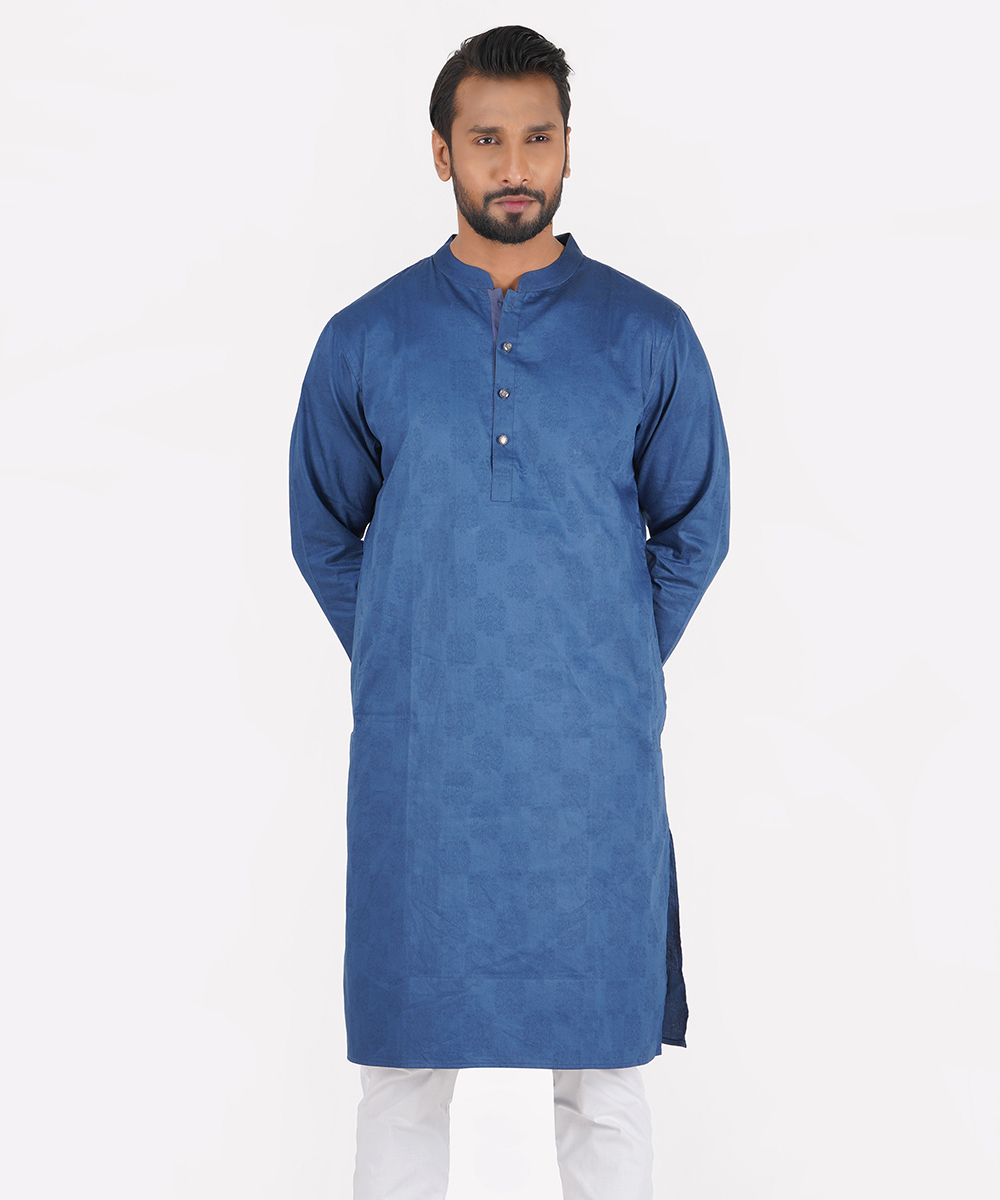 Blue Cotton Panjabi