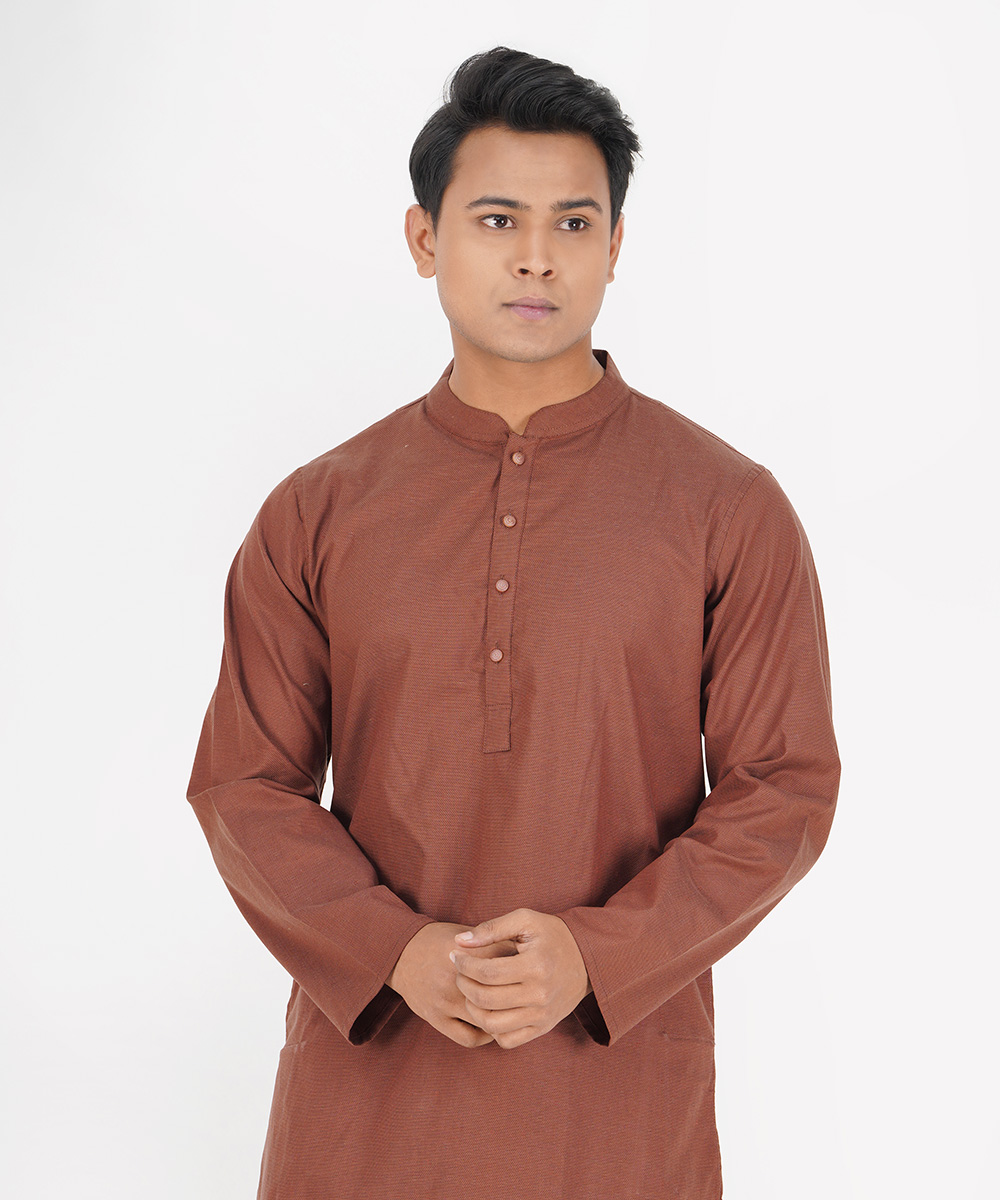 Brown Cotton Panjabi