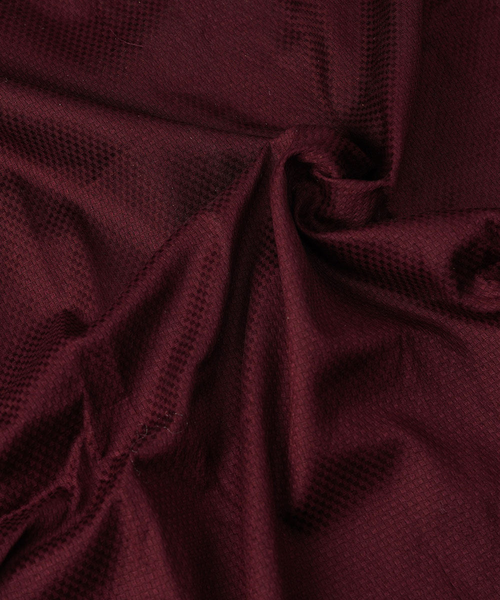 Maroon Color Dobby Cotton Contrast Slim Fit Panjabi