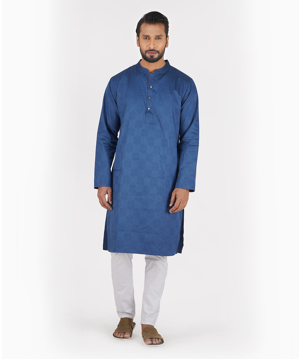 Blue Cotton Panjabi