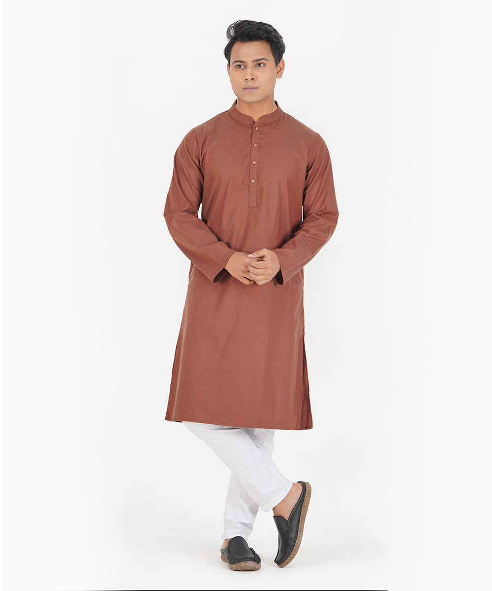 Brown Cotton Panjabi