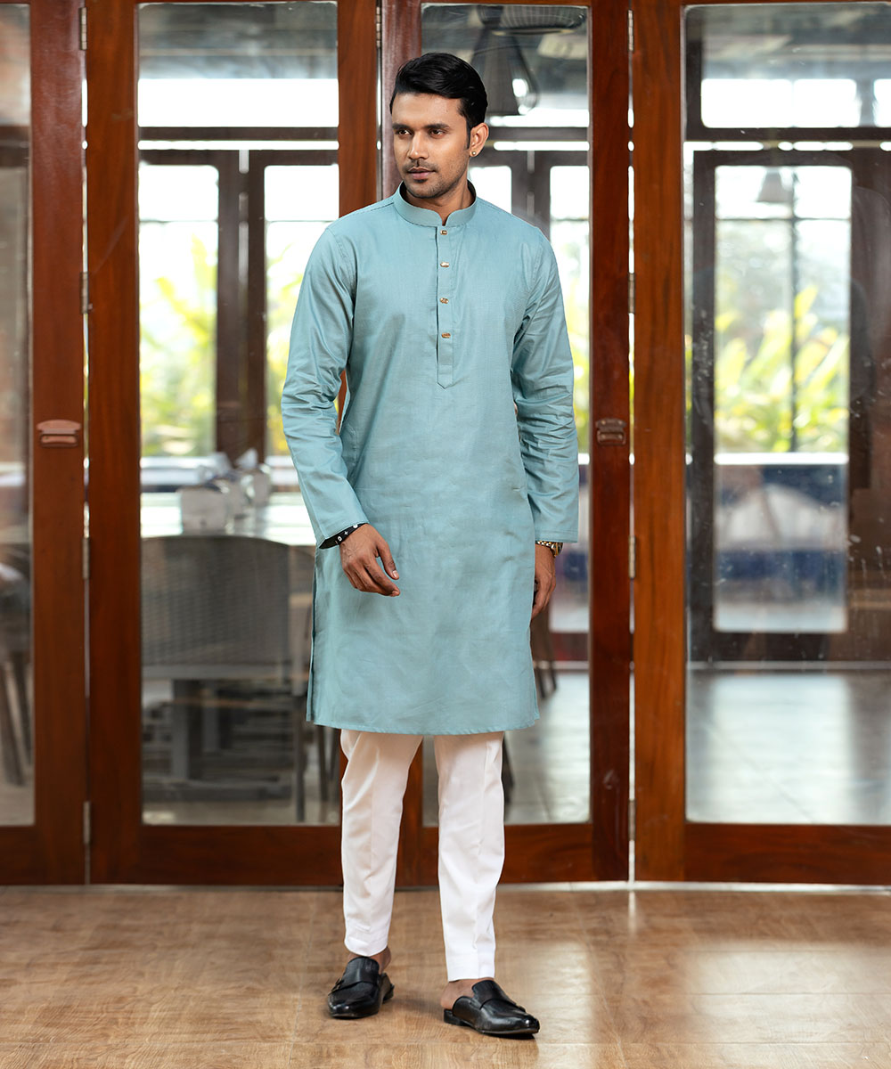 Sea Green Jacquard Panjabi