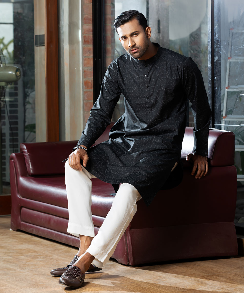 Black Cotton Panjabi