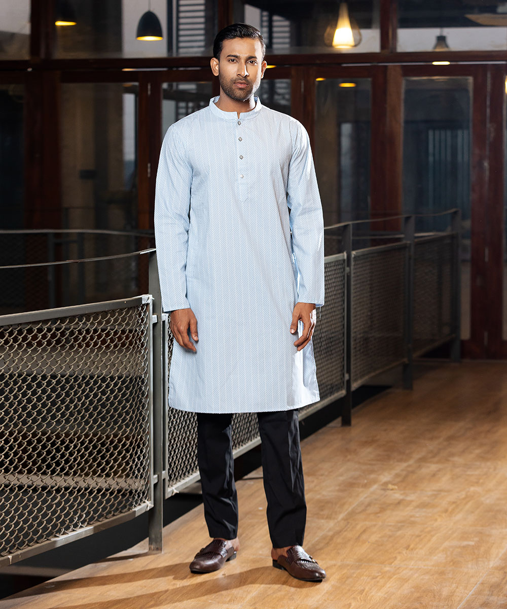 Sky Blue Cotton Panjabi